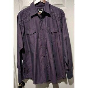 Vintage Wrangler Rustler Western Shirt Men's XL Southwestern Aztec Pearl Snap